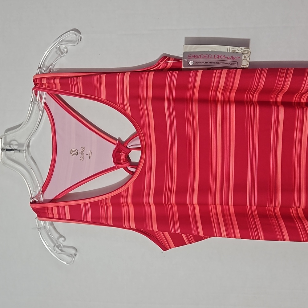 Balance Collection Pink Striped Tank Top